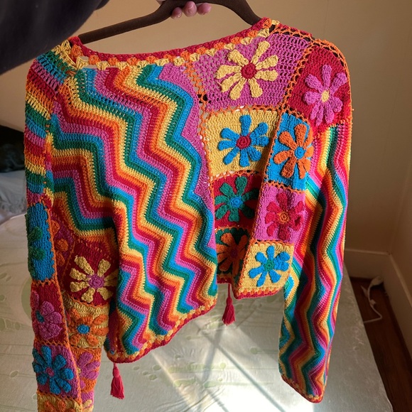 Shop Fluffy Handmade Crochet Cardigan - Picture 2 of 7